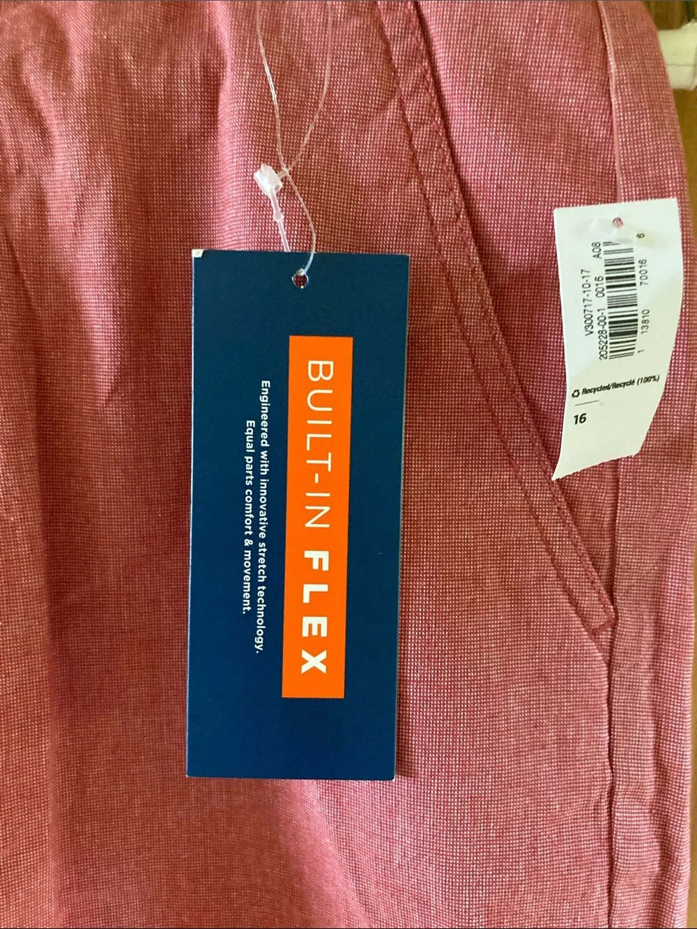Boys Old Navy Flex red tiny checks chino shorts size 16 - NWT